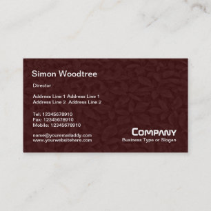 Leafy Undergrowth Texture - Dark Brown Business Card