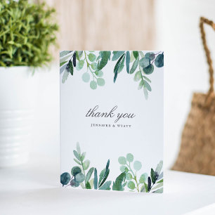 Leafy Watercolor Botanical Wedding Thank You Card