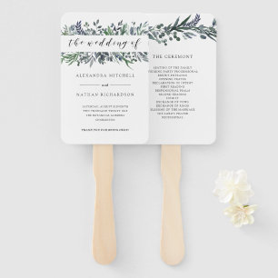Leafy Watercolor Wedding Hand Fan