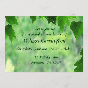 Leafy Wedding Bridal Shower Invitation