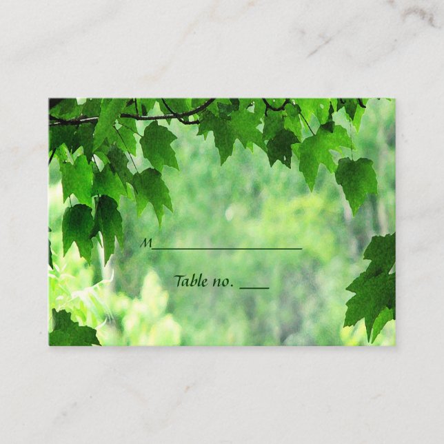 Leafy Wedding Escort Card (Front)
