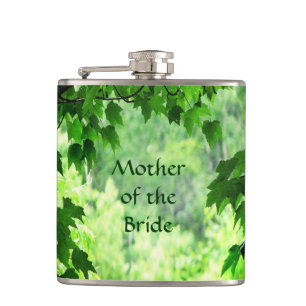 Leafy Wedding Mother of the Bride Hip Flask