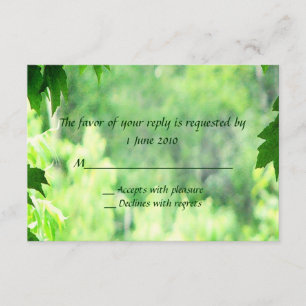 Leafy Wedding RSVP Card