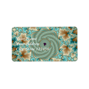 Leafy Whorls Fractal Label