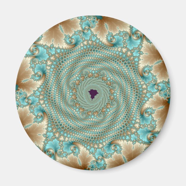 Leafy Whorls Fractal Magnet (Front)