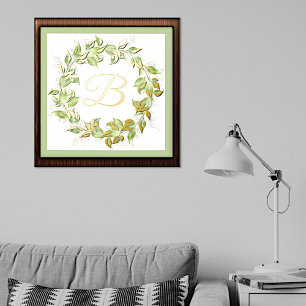 Leafy Wreath with Monogram Foil Prints