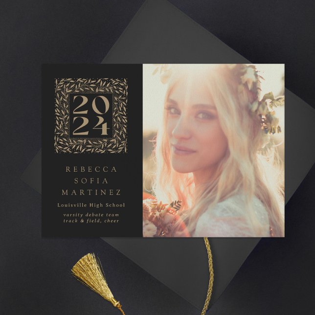 Leafy Year Photo Class of 2024 Graduation Announcement (Creator Uploaded)