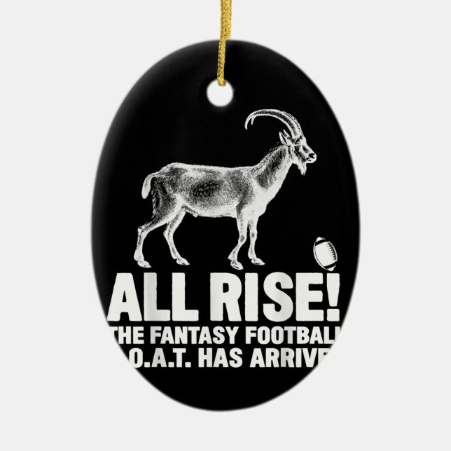 League Champion Fantasy Football Goat Gift Ceramic Ornament (Front)