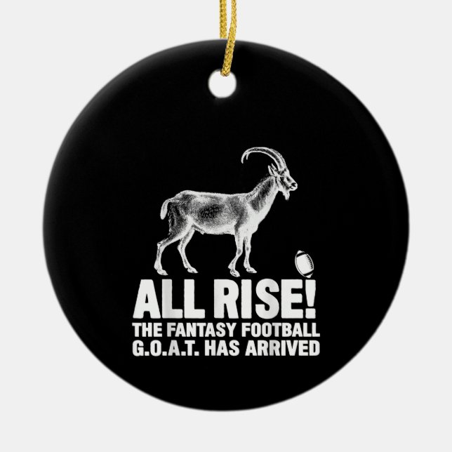 League Champion Fantasy Football Goat Gift Ceramic Ornament (Front)