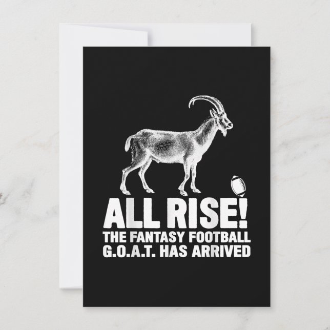 League Champion Fantasy Football Goat Gift Invitation (Front)