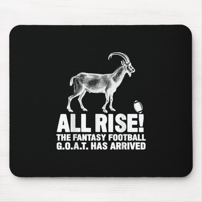 League Champion Fantasy Football Goat Gift Mouse Pad (Front)