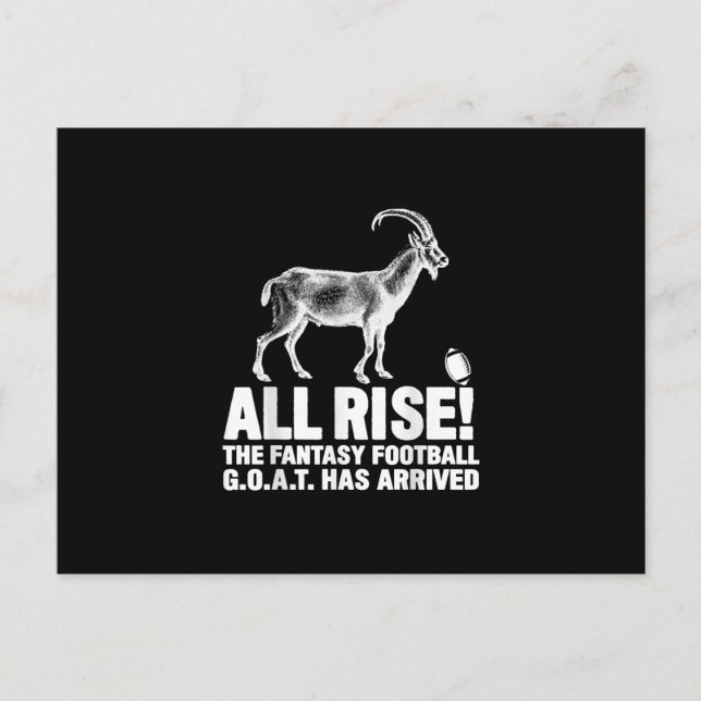 League Champion Fantasy Football Goat Gift Postcard (Front)