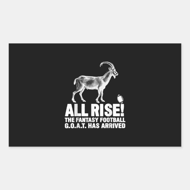 League Champion Fantasy Football Goat Gift Rectangular Sticker (Front)