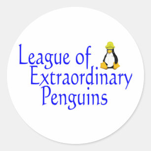 League of Extraordinary Penguins 4 Classic Round Sticker