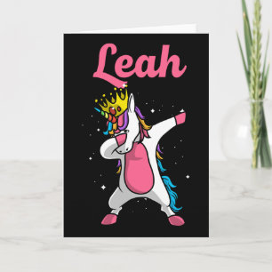 Leah Gift Name Personalised Birthday Dabbing Unico Card