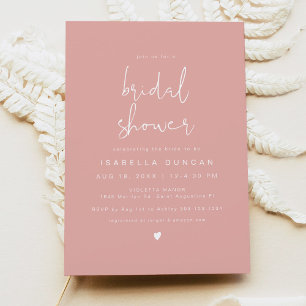 LEAH Modern Vibrant Pastel Pink Bridal Shower Invitation