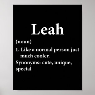 Leah Name Definition Funny D Poster