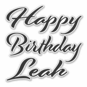 Leah Name First Name black Sticker Birthday