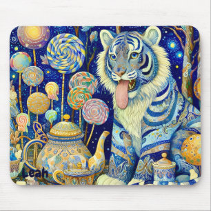 LEAH ~ Paisley Tiger ~ tea party ~ Mousepad