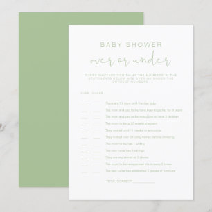LEAH Pastel Green Over Under Baby Shower Game Invitation