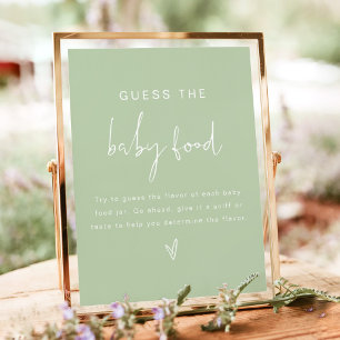 LEAH Pastel Guess the Baby Food Baby Shower Game Poster