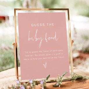 LEAH Pastel Guess the Baby Food Baby Shower Game Poster