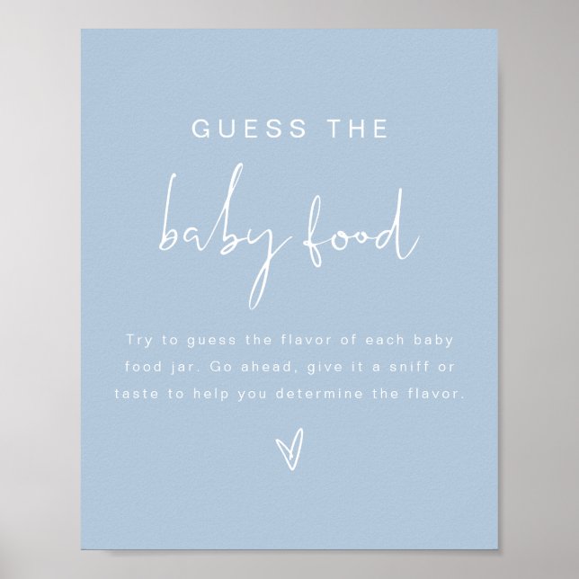 LEAH Pastel Guess the Baby Food Baby Shower Game  Poster (Front)