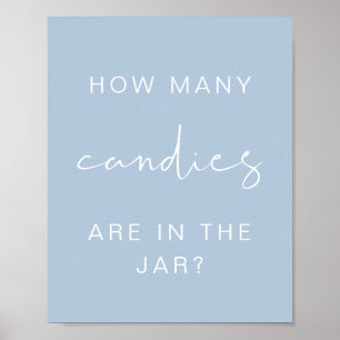 LEAH Pastel How Many Candies Baby Shower Game Post Poster