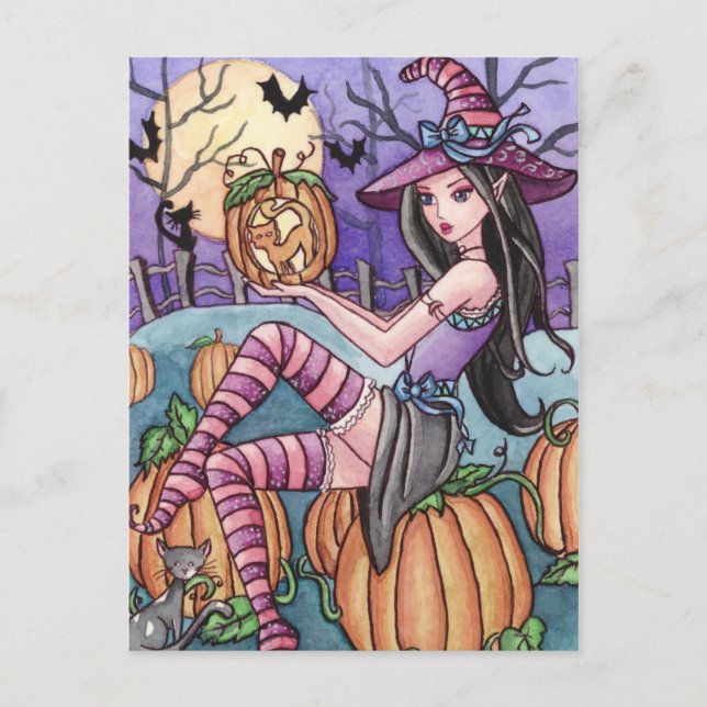 Leah - Pumpkin Witch Postcard (Front)