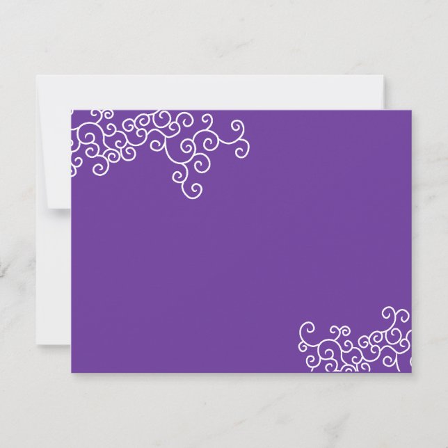 Leah Purple Bat Mitzvah Invitation Reception Card (Front)