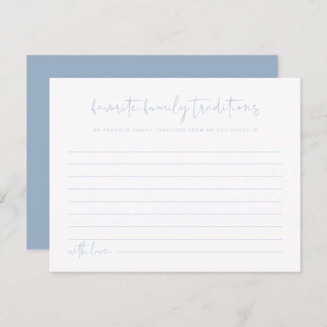 LEAH Vibrant Pastel Blue Family Traditions  Enclosure Card (Front/Back)