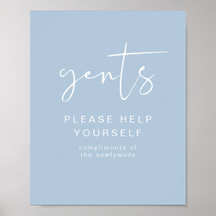 LEAH Vibrant Pastel Blue Gents Bathroom Toiletry  Poster