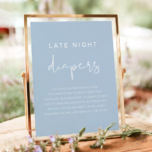 LEAH Vibrant Pastel Blue Late Night Diapers Game Poster