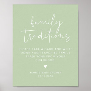 LEAH Vibrant Pastel Family Traditions Baby Shower  Poster