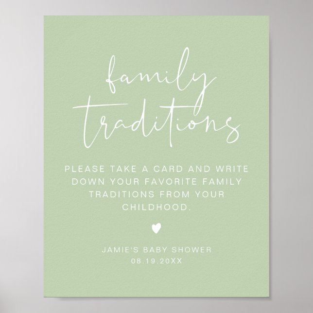 LEAH Vibrant Pastel Family Traditions Baby Shower  Poster (Front)
