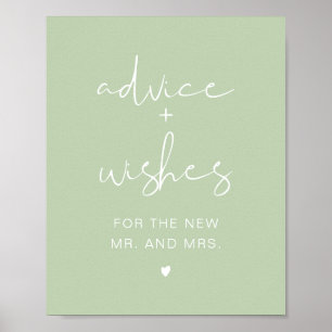 LEAH Vibrant Pastel Green Advice & Wishes Sign