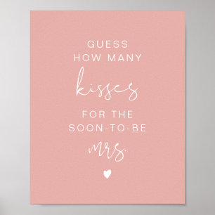 LEAH Vibrant Pastel Guess How Many Kisses Bridal Poster