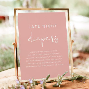 LEAH Vibrant Pastel Pink Late Night Diapers Game Poster