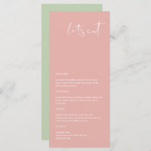 LEAH Vibrant Pastel Pink Spring Let's Eat Menu 
