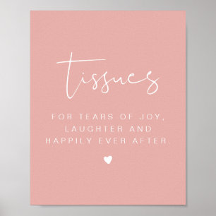 LEAH Vibrant Pastel Pink Tissues Wedding Sign