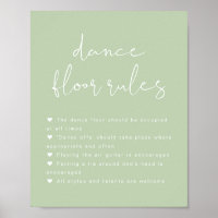 LEAH Vibrant Pastel Wedding Dance Floor Rules Sign