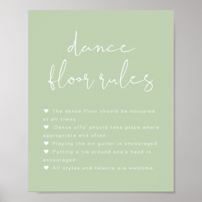 LEAH Vibrant Pastel Wedding Dance Floor Rules Sign (Front)