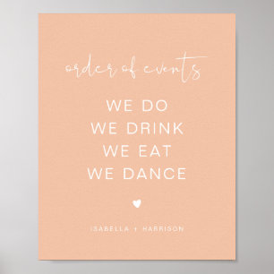 LEAH Vibrant Pastel Wedding Order of Events  Poster