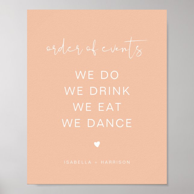 LEAH Vibrant Pastel Wedding Order of Events  Poster (Front)