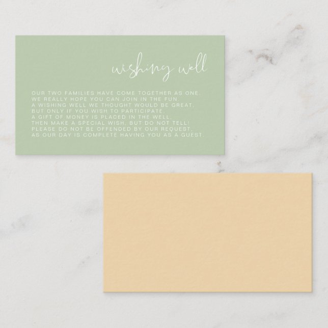 LEAH Vibrant Pastel Wishing Well Enclosure Card (Front/Back)