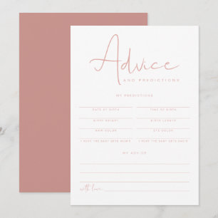 LEAH Vibrant Pink Baby Advice and Predictions Card