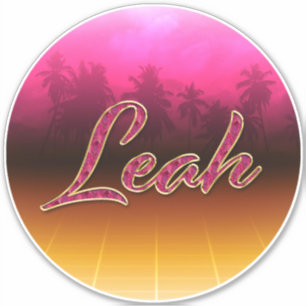 Leah Vorname Name golden pink Aufkleber Sticker