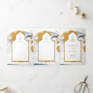 LeahG Blue Islamic Muslim Wedding Invites Nikah