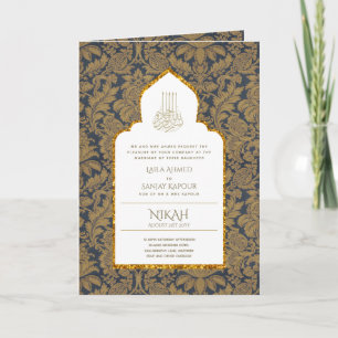 LeahG Blue Islamic Muslim Wedding Invites Nikah