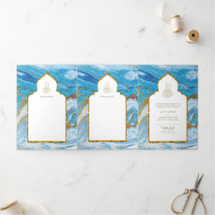 LeahG Blue Islamic Muslim Wedding Invites Nikah